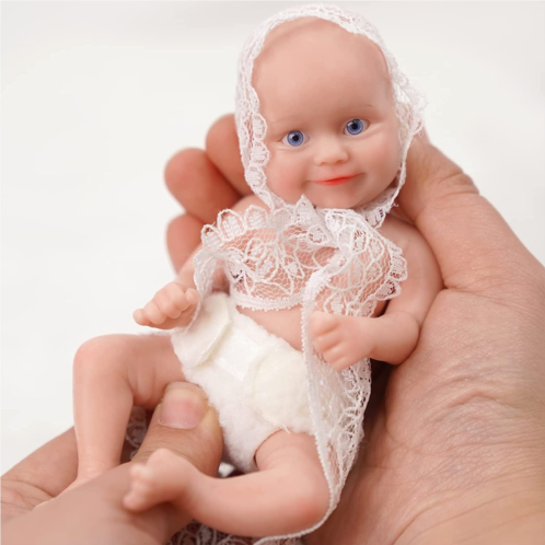 Miaio 7 Micro Preemie Full Body Silicone Baby Doll Lifelike Mini Reborn Doll Surprice Children Anti-Stress