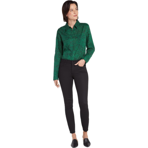 NYDJ Ami Skinny Court Ankle Jeans with Release Hem in Black Rinse