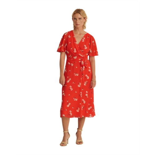 POLO RALPH LAUREN Floral Crinkled Georgette Dress