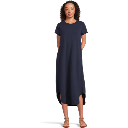 Womens Mod-o-doc Short Sleeve Maxi Shirttail Crew Neck Dress