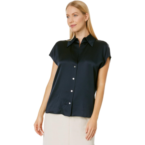 Vince Cap Sleeve Ruched Back Blouse