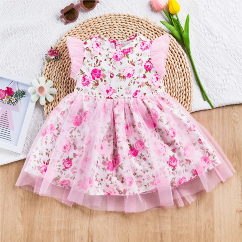 JALCH Reborn Baby Doll Clothes for 17-22 Inch Dolls, Baby Doll Clothes Outfits Accessories, Reborn Doll &Toddler Girl Doll Lace Ruffle Dress, Pink
