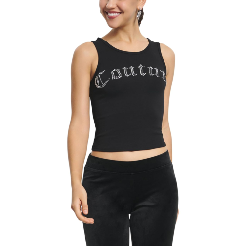 Womens Juicy Couture Couture Fitted Tank With Curved Hotfix