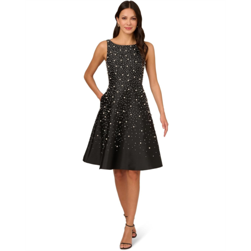 Adrianna Papell Bead Taffeta Midi Dress