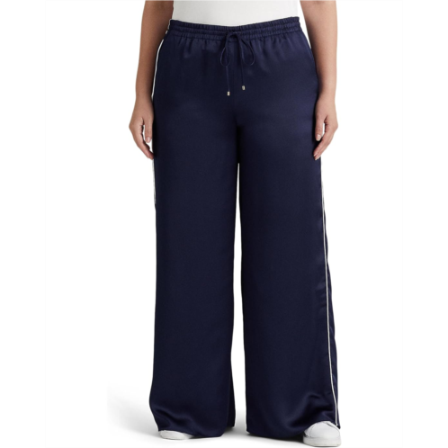 POLO RALPH LAUREN Plus Size Side-Stripe Charmeuse Wide-Leg Pants