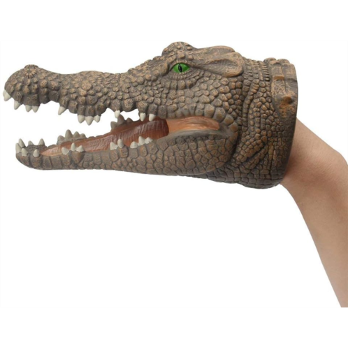 Gemini&Genius Crocodile Hand Puppet Toys Funny & Scared Alligator Head Puppets in Home, Stage and Class Role Play Toy for Kids and Toddlers