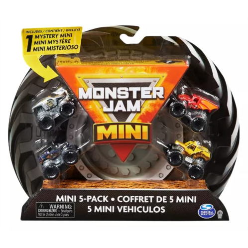 Monster Jam Mini, Official Mini Collectible Monster Trucks; 1:87 Scale 5-Pack Includes 1 Mystery Truck
