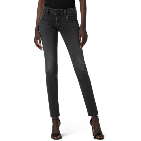 Womens Hudson Jeans Collin Mid-Rise Skinny Ankle in Washed Black
