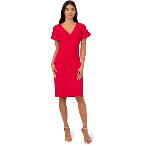 Womens Adrianna Papell Knit Crepe Short Dress