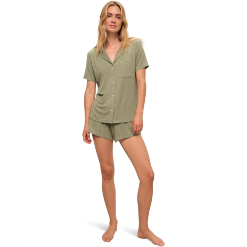Womens Eberjey Gisele Rib Relaxed Short PJ Set