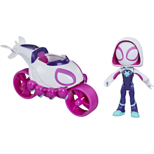 Spidey and his Amazing Friends Marvel Spidey & His Amazing Friends Ghost-Spider Action Figure & Copter-Cycle Vehicle, for Kids Ages 3 & Up