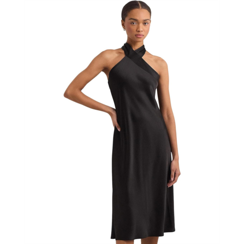 POLO RALPH LAUREN Womens Lauren Ralph Lauren Satin Charmeuse Halter Cocktail Dress