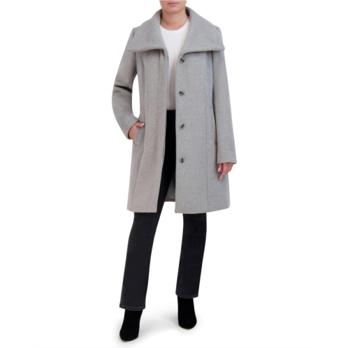 Cole Haan Double Face Wool Button-Up Coat with Convertible Collar