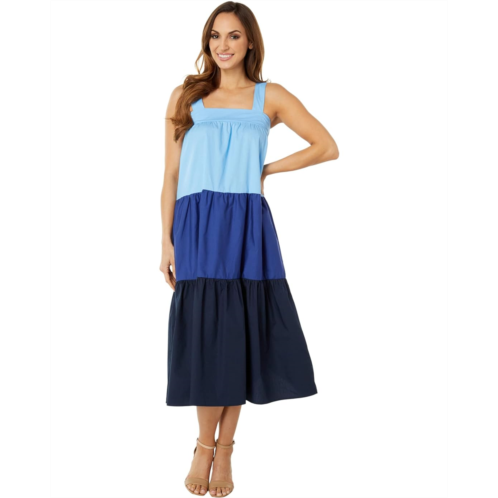 MOON RIVER Sleeveless Multicolored Tiered Dress
