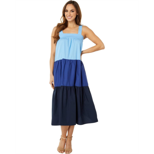 MOON RIVER Sleeveless Multicolored Tiered Dress