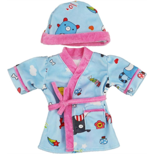 Hzskeqpy Ragdoll Clothes Doll Pajamas Baby Doll Robe Outfits Clothes Warm Wear Set Accessaries with Hat for 18-Inch Dolls