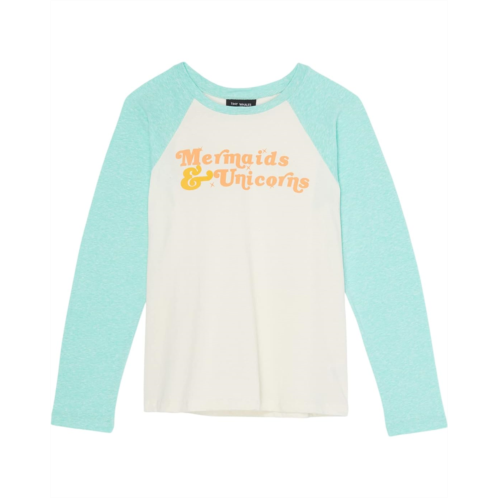 Tiny Whales Mermaids and Unicorns Two-Tone Raglan Shirt (Toddler/Little Kids/Big Kids)