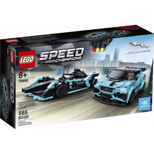 LEGO Speed Champions Formula E Panasonic Jaguar Racing Gen2 car and Jaguar I-PACE eTROPHY 76898 Building Kit (564 Pieces),Multicolor,Standard