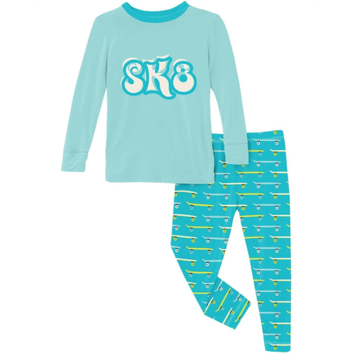 Kickee Pants Kids Long Sleeve Graphic Pajama Set (Toddler/Little Kids/Big Kids)
