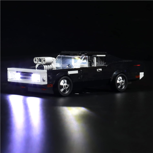 BrickBling LED Light for Lego Speed Champions Fast & Furious 1970 Dodge Charger R/T 76912 Toy Car Building Set, DIY Lighting Kit for Lego 76912 Compatible with 76912 (No Model)