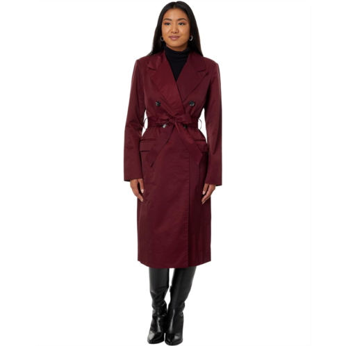 Avec Les Filles Stretch Cotton Belted Trench Coat