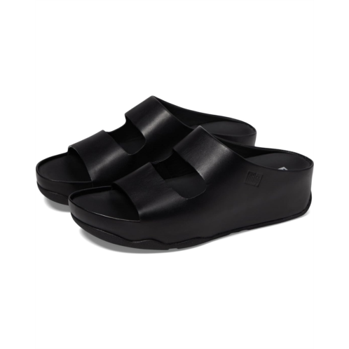 Womens FitFlop Shuv Two-Bar Leather Slides