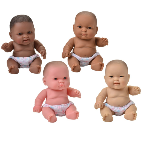 Constructive Playthings Set of Four 14 Vinyl Huggable Babies with Different Facial Expressions and Bathable Bodies for Ages 2 Years and Up, Model Number: DBB-05