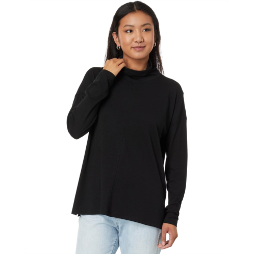 Womens Lilla P Long Sleeve Easy Mock Neck