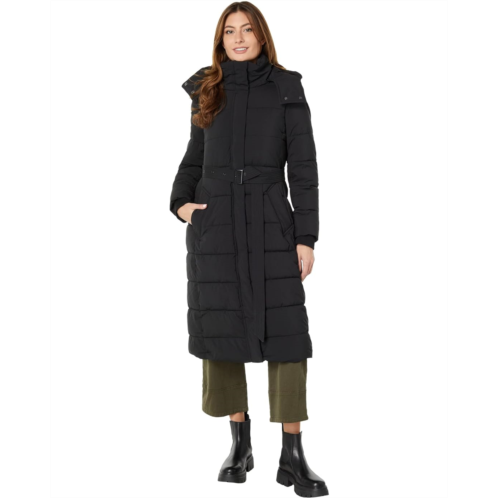 NVLT Stretch Poly Belted Long Puffer