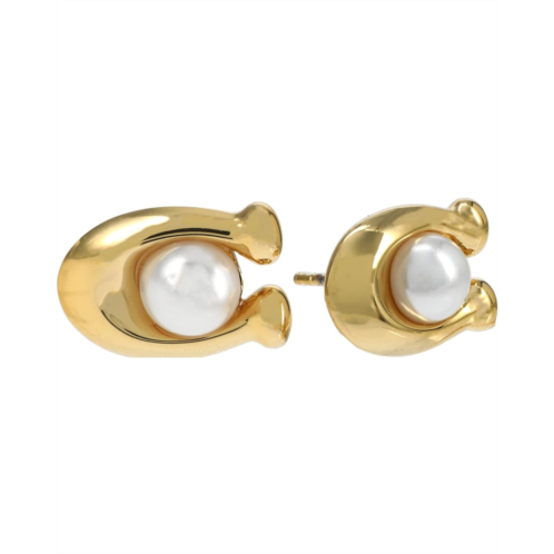 COACH Pearl C Stud Earrings