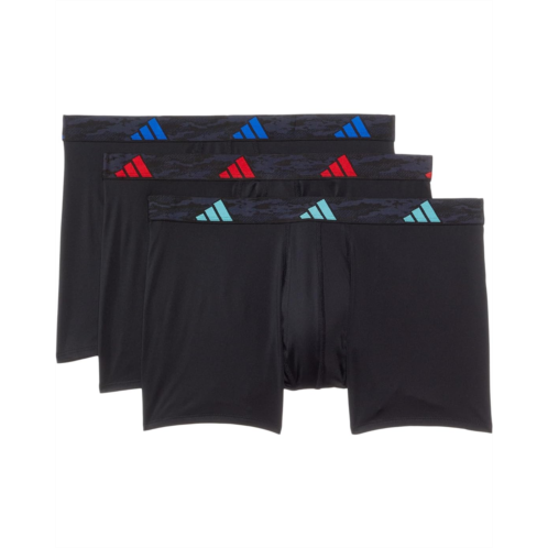 Mens adidas Athletic Fit Microfiber Trunk Underwear 3-Pack