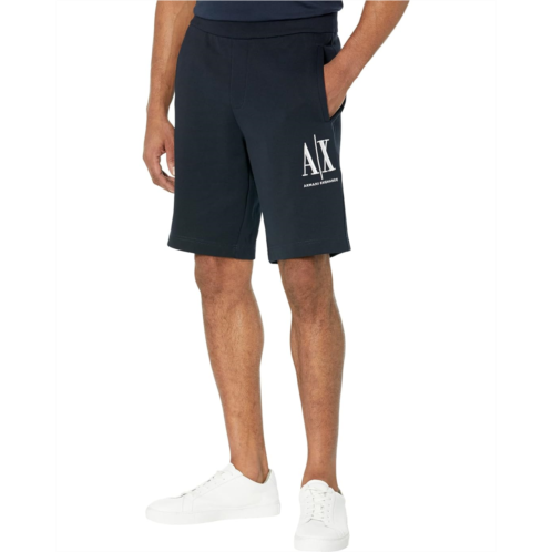 Armani Exchange Icon Cotton Shorts w/ Embroidered Logo