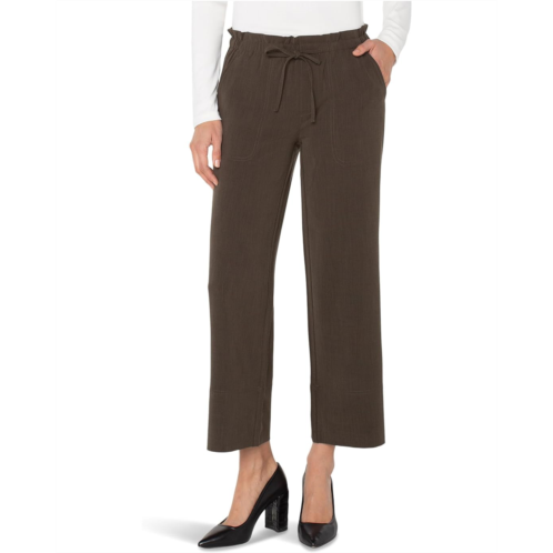 Womens Liverpool Los Angeles Pull On Tie Waist Wide Leg Ankle Pants