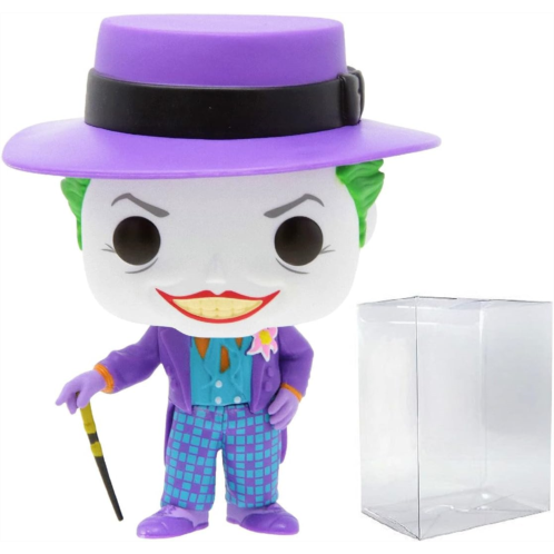 POP DC Heroes: Batman 80th - Joker with Hat (1989) Funko Pop! Vinyl Figure (Bundled with Compatible Pop Box Protector Case), Multicolored, 3.75 inches