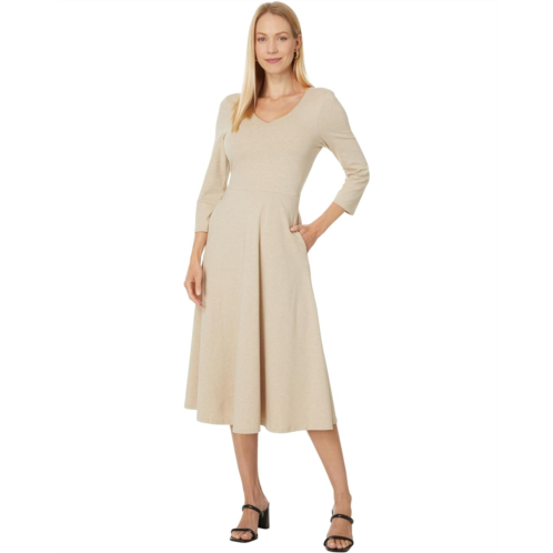 Womens PACT Fit-and-Flare Midi Party Dress