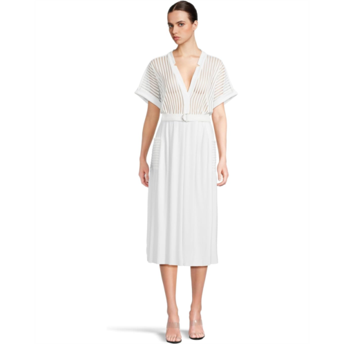 Womens Norma Kamali Geralyn Short Sleeve Dress To Midcalf