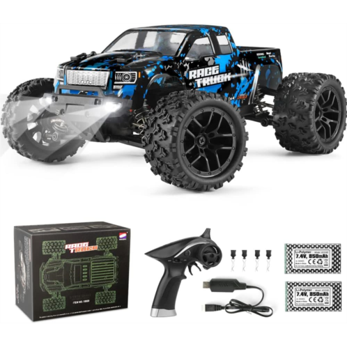 HAIBOXING RC Cars 1/18 Scale 4WD Off-Road Monster Trucks with 36+KM/H High Speed, 2.4 GHz Remote-Controlled Electric All Terrain Waterproof Vehicles with Rechargeable Battery for K