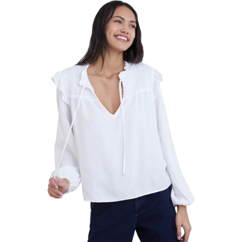 Womens bella dahl Long Sleeve Smocked Ruffle Pullover