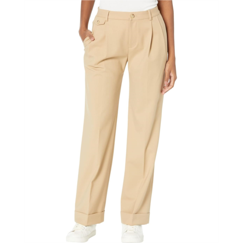 POLO RALPH LAUREN Petite Pleated Wool-Blend Twill Pants