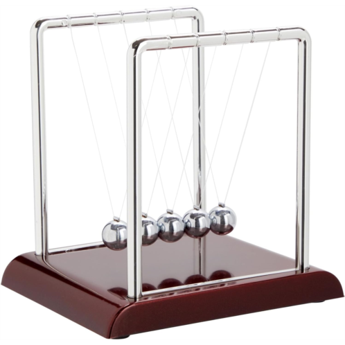 Juvale Newtons Cradle Balance Pendulum, Physics Learning Desk Toy, Swinging Kinetic Balls for Home, Office Decoration, Stress Relief, Fun Science Fidget Accessories (7x6x7 in)