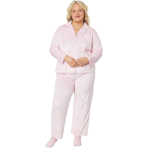 Womens Karen Neuburger Plus Size Novelties Minky Long Sleeve Girlfriend PJ w/ Sock