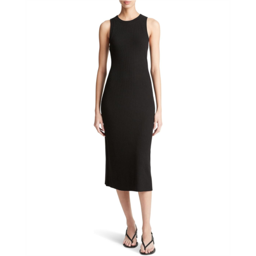 Womens Vince Rib High Neck Tank Dress