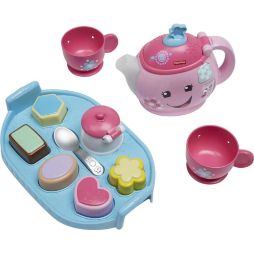 Fisher-Price Laugh & Learn Toddler Toy Sweet Manners Tea Set with Music and Lights for Educational Pretend Play Ages 18+ Months