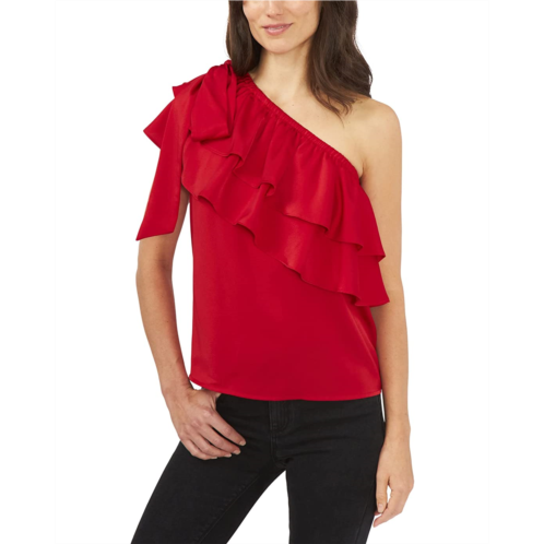 CeCe One Shoulder Ruffled Blouse