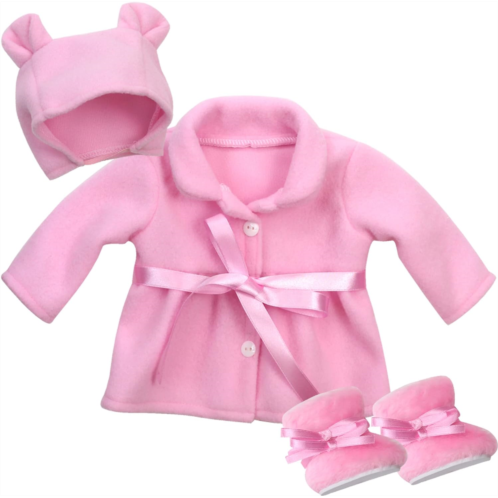 Sophias Winter Coat, Hat and Boots Set for 15 Dolls, Light Pink