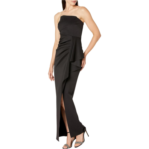 Womens XSCAPE Long Scuba Strapless Asymmetric