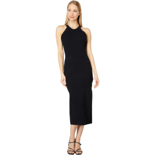 WAYF Ashley Halter Midi Dress with Side Slit