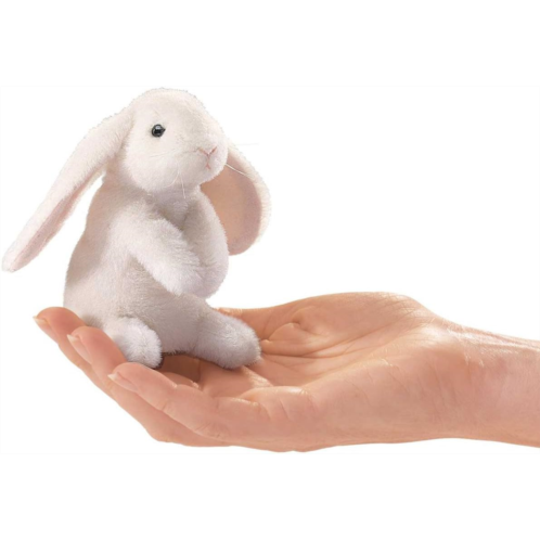 Folkmanis Mini Lop Earred Rabbit Finger Puppet, White, 1 EA