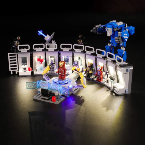 GEAMENT LED Light Kit for Iron Man Hall of Armor Compatible with Lego 76125 Building Blocks Model (Model Set Not Included)