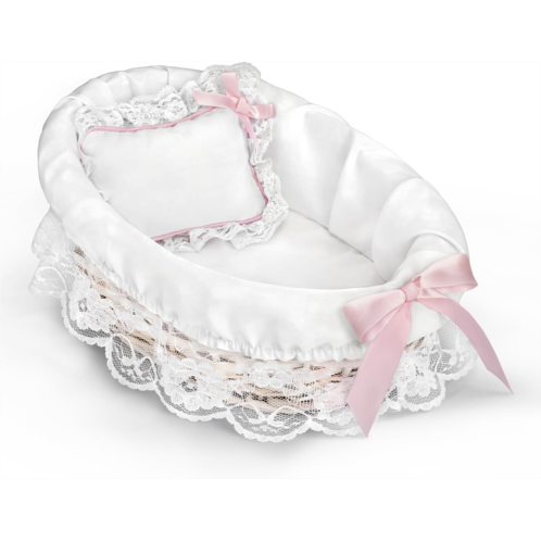 The Ashton-Drake Galleries 10 Baby Doll Accessories: Wicker Bassinet with White Liner/Pillow for 10 Dolls